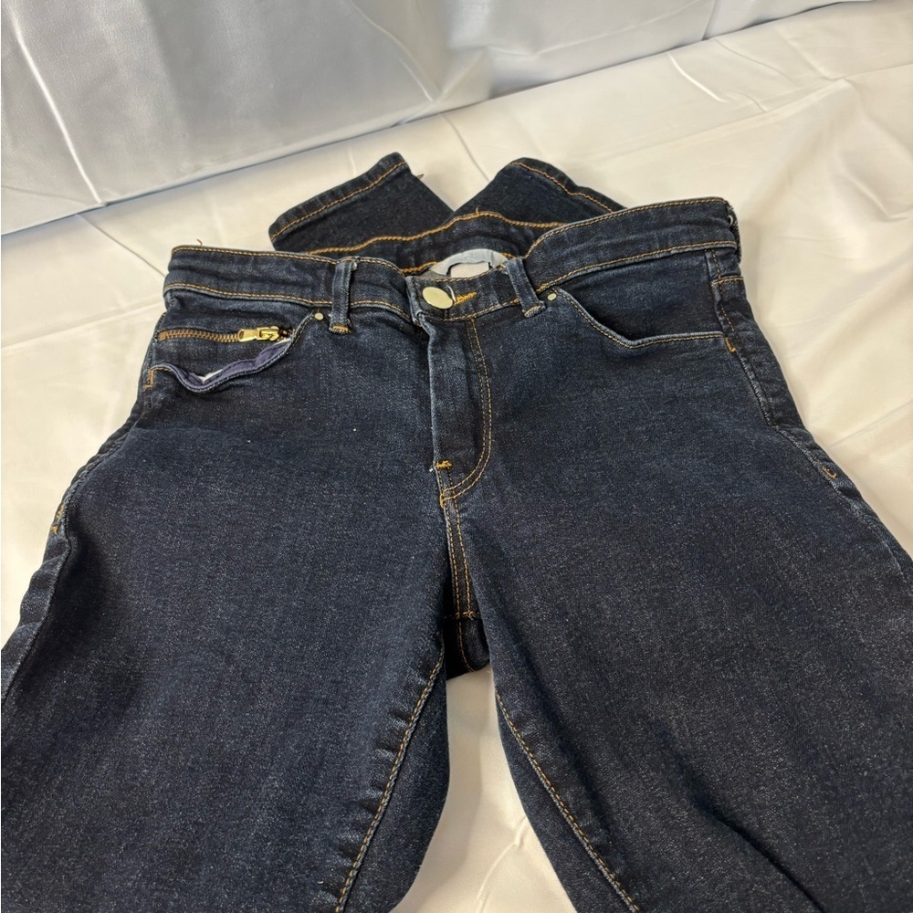 H&M Dark Blue Skinny Jeans – Zipper Ankle – Size 6 - Picture 6 of 13